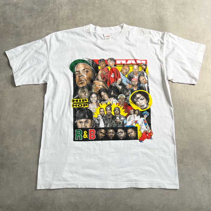 90'S HIPHOP R&B RAP CULTURE PRINT T-SHIRTS WHITE/L 90年代