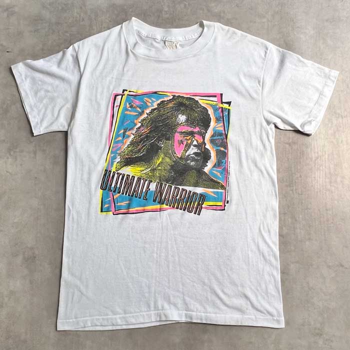 超カワ80s◎アルティメット・ウォリアー 総柄Tシャツ ビッグサイズ 丈78 超レア80s◎アルティメット・ウォリアー総柄Tシャツ ビッグサイズ 丈78