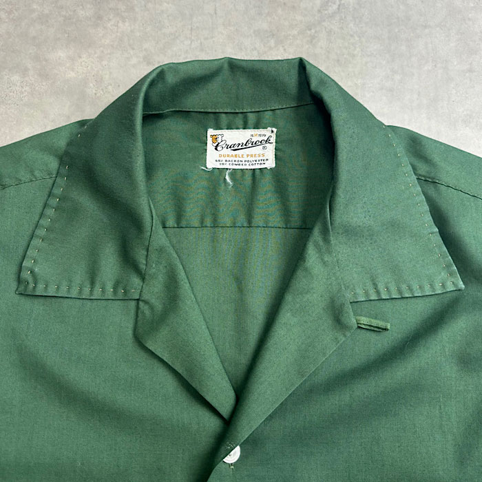VINTAGE 60's CRANBROOK DURABLE PRESS OPEN COLLAR LONG SLEEVE SHIRT