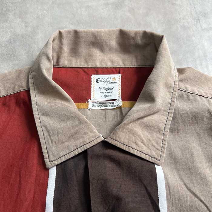 60'S GOLDEN CROWN WIDE STRIPED SHORT SLEEVE SHIRTS Size/XL 60年代