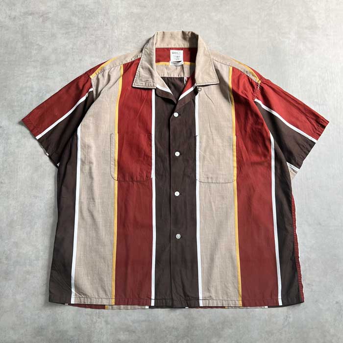60'S GOLDEN CROWN WIDE STRIPED SHORT SLEEVE SHIRTS Size/XL 60年代