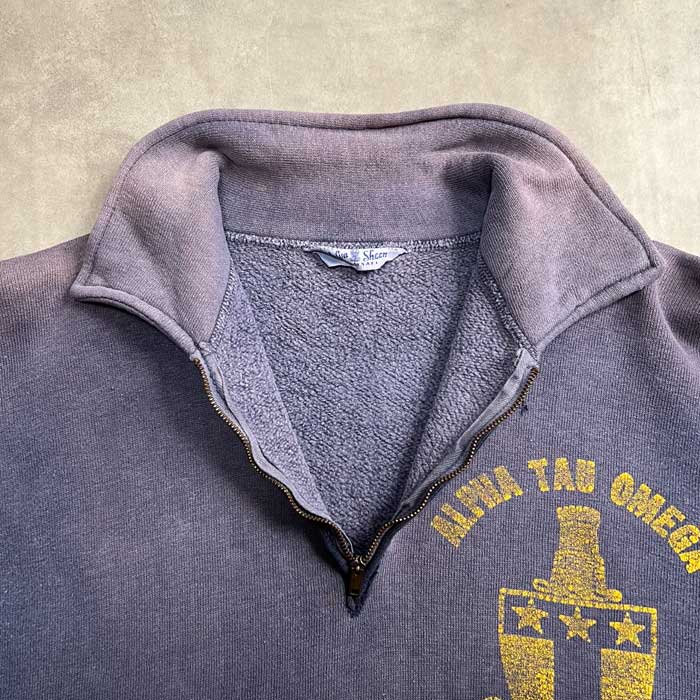 50'S VELVA SHEEN HALF ZIP SWEAT SHIRTS NAVY 50年代