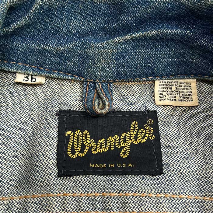 70'S Wrangler 124MJ Denim Jacket Made in USA Size/36 70年代
