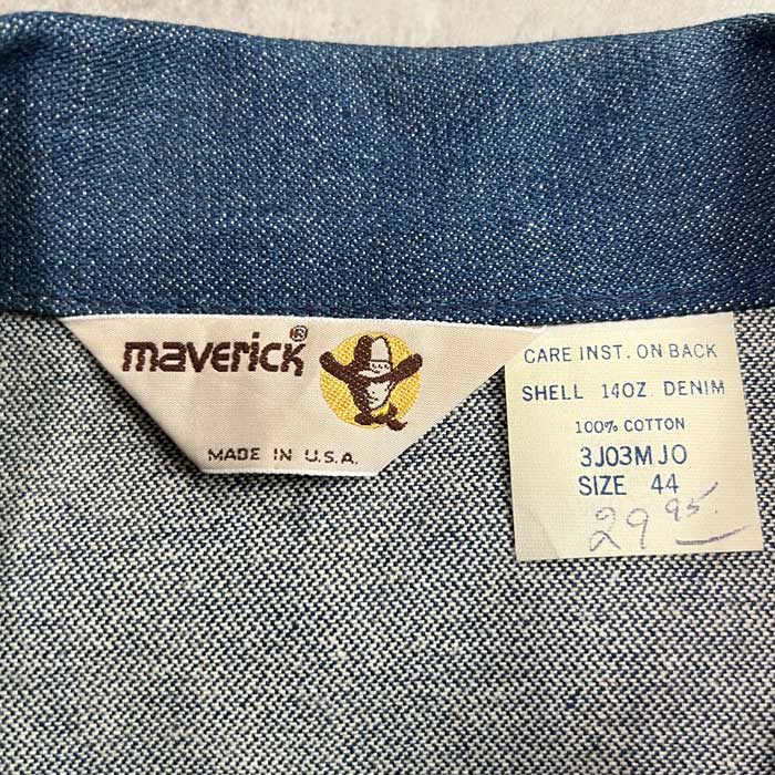 80'S MAVERICK 3JO3MJ0 Denim Jacket Dead Stock Made in USA