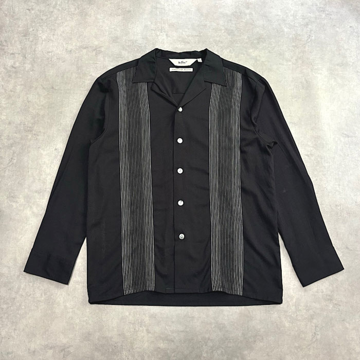 Da Vinci Open Collar Shirt Black/M ダヴィンチ オープンカラー