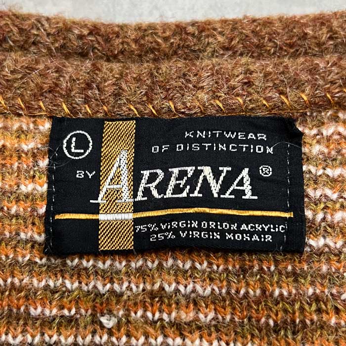 60'S ARENA Check Mohair Cardigan BROWN/L 60年代 チェック柄 モヘア