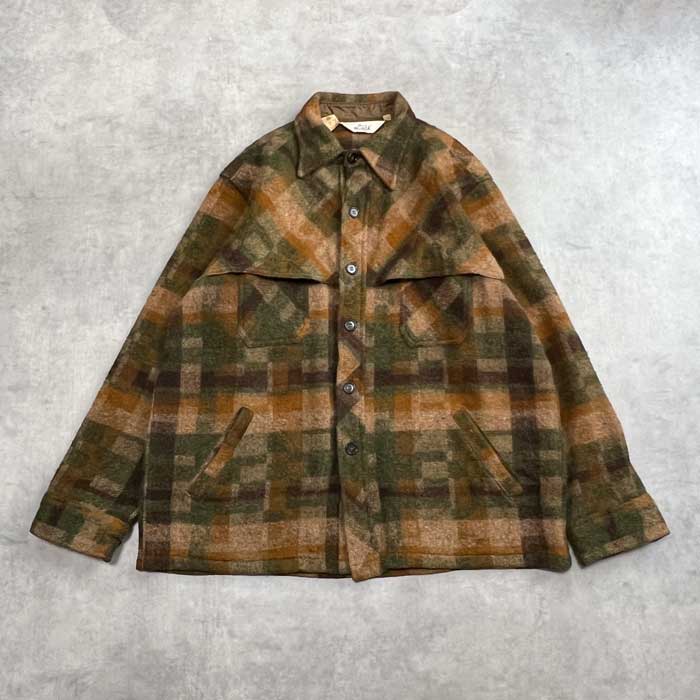 70'S WOOLRICH Mackinaw Check Wool Jacket BROWN/XL 70年代 ウール
