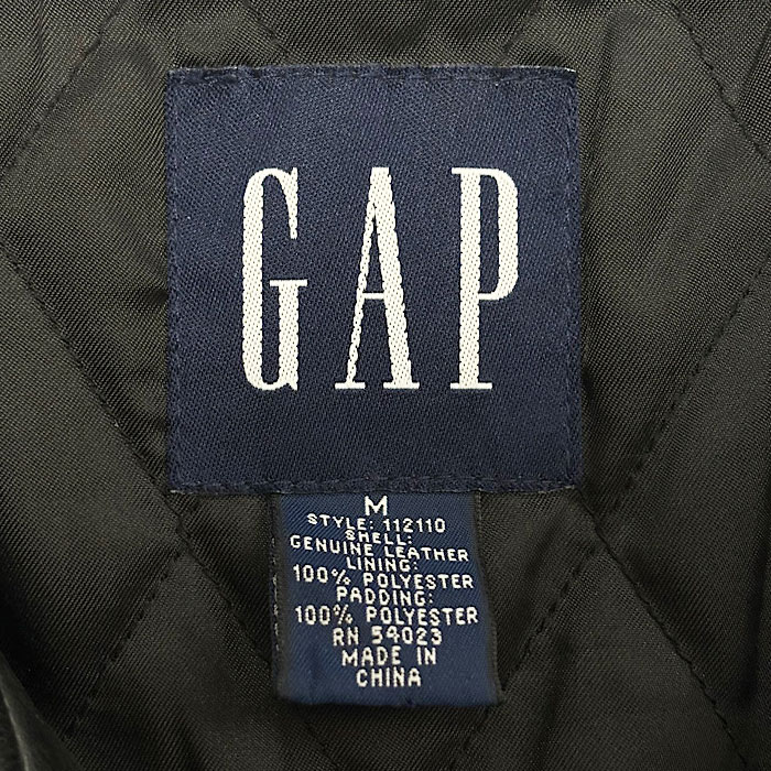 90'S GAP Leather Zip Jacket M/BLACK 90年代 ギャップ レザー