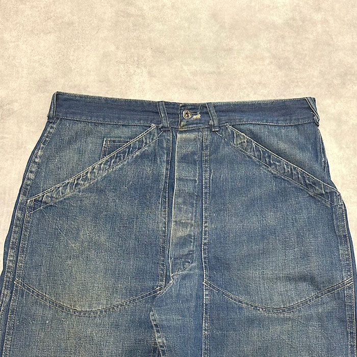 40's BILT-WELL Double Knee Denim Painter Pants W31.5L28 40年代