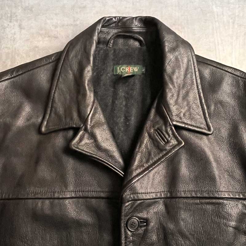 90'S J.CREW Leather Car Coat BROWN/L 90年代 ジェイクルー レザー