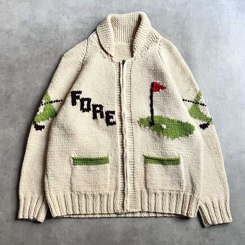 60'S Cowichan Golf Pattern Sweater 60年代 ゴルフ柄 カウチン