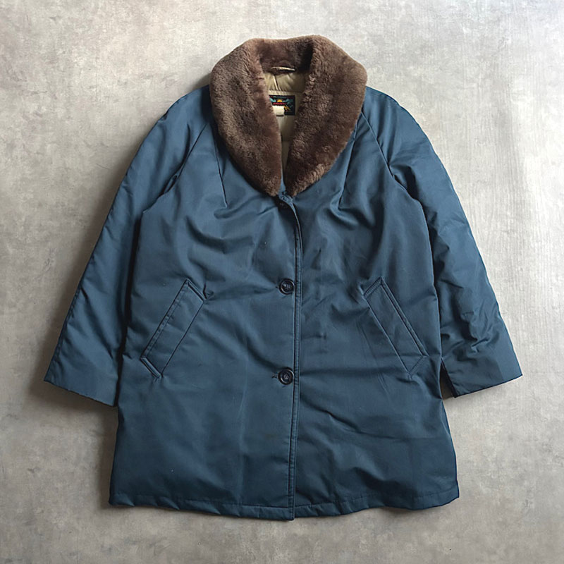 Eddie Bauer ロングダウンコート フード・ファー着脱可 ネイビー L 60-70'S EDDIE BAUER FUR DOWN COAT 14/NAVY 60-70年代 エディー