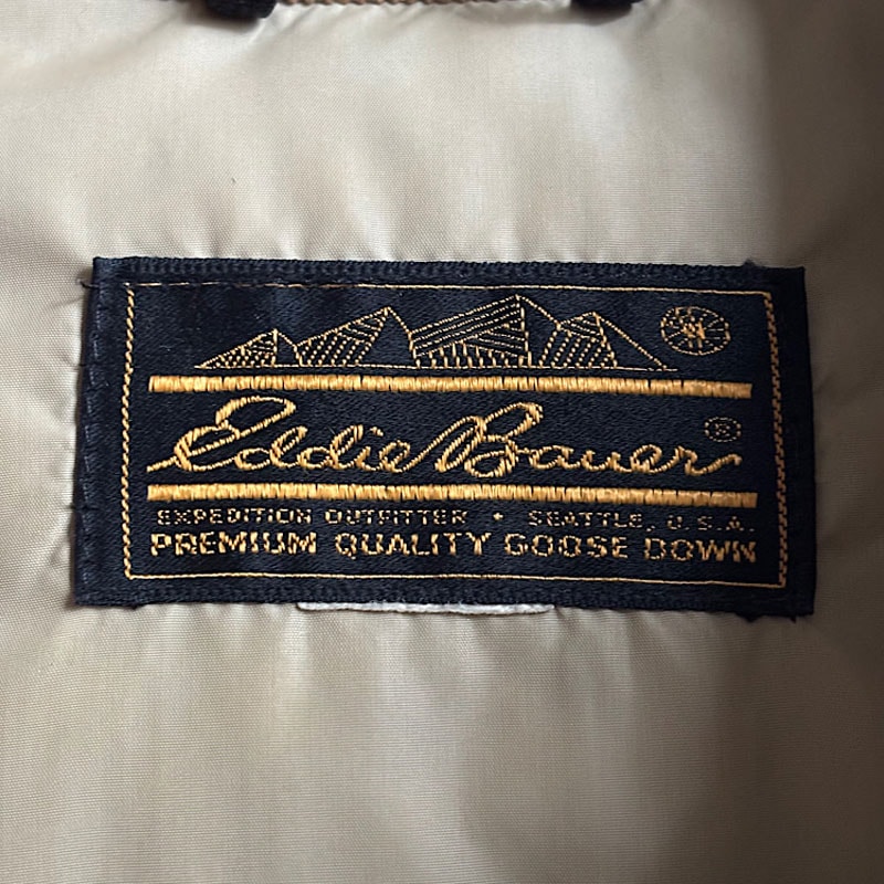 80'S EDDIE BAUER Snap Jac Down Jacket BEIGE 80年代 エディバウアー