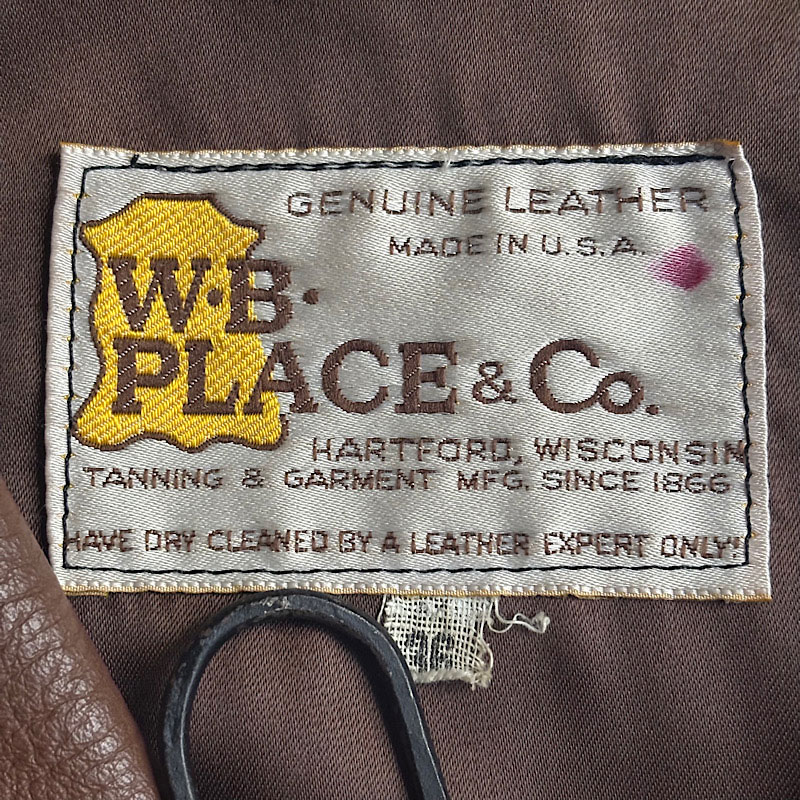 70's W.B.PLACE&Co. Fringe Leather Jacket Made in USA 36/BROWN 70