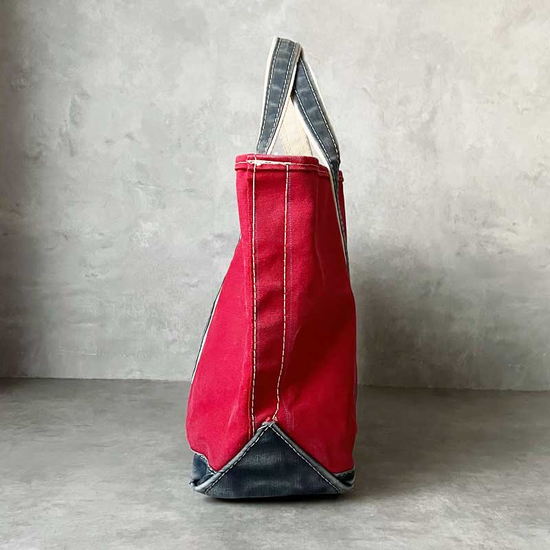 80'S L.L.BEAN Deluxe Tote Bag NAVY/RED LARGE Made in USA 80年代