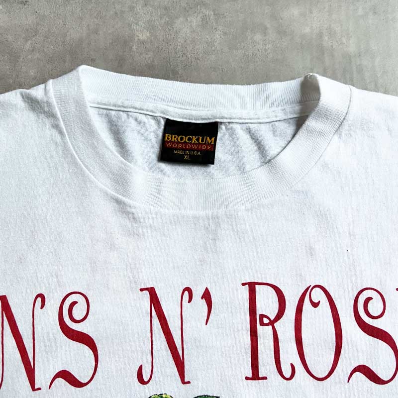 【残り1点】GUNS N' ROSES Tシャツ 白 ガンズアンドローゼズ Tシャツ GUNS N' ROSES ロックT メンズ レディース ライズ バンドT