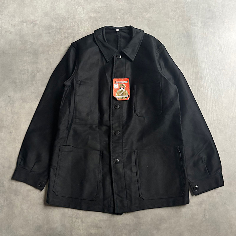70's 80's euro work jacket モールスキン　ブラック 70's 80's euro work jacket モールスキン ブラック 20's
