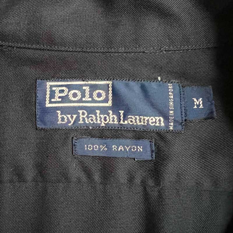 90'S POLO by Ralph Lauren Long Sleeve Rayon Shirts NAVY/M 90年代