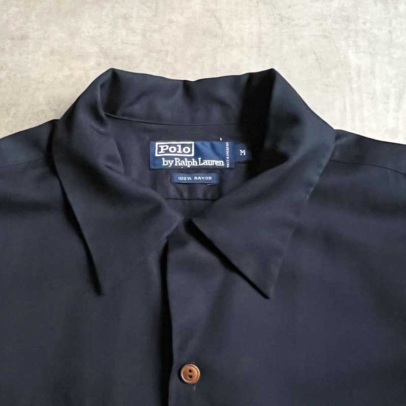 90'S POLO by Ralph Lauren Long Sleeve Rayon Shirts NAVY/M 90