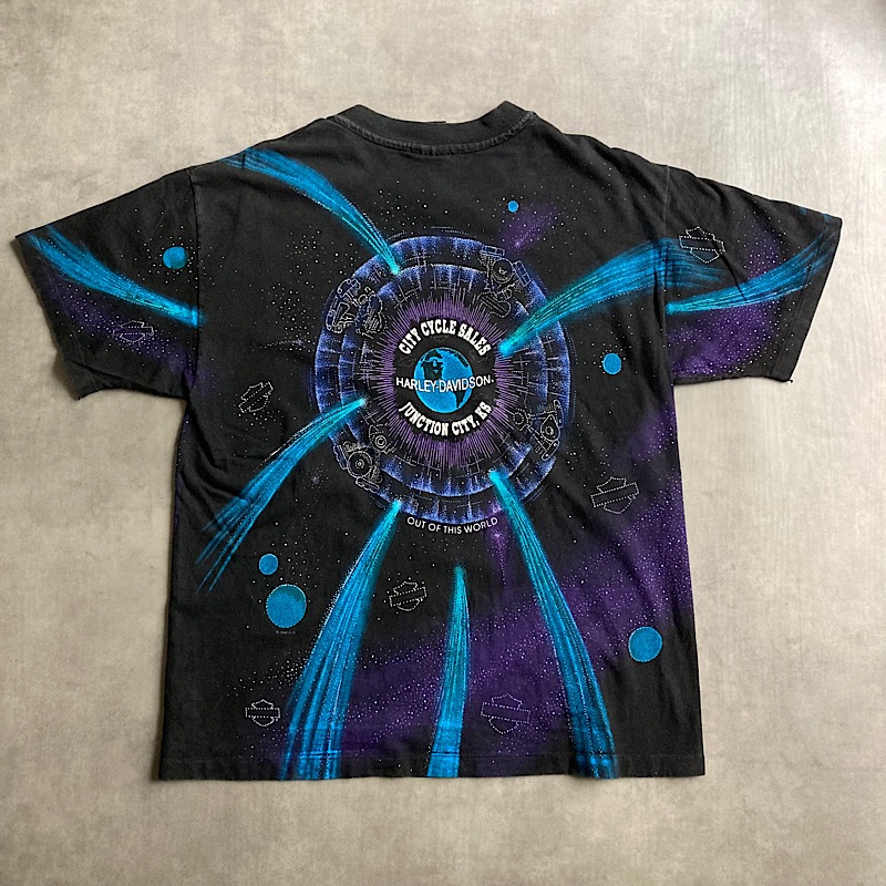 90's HARLEY DAVIDSON Out of that World Galaxy T-shirt Made in USA