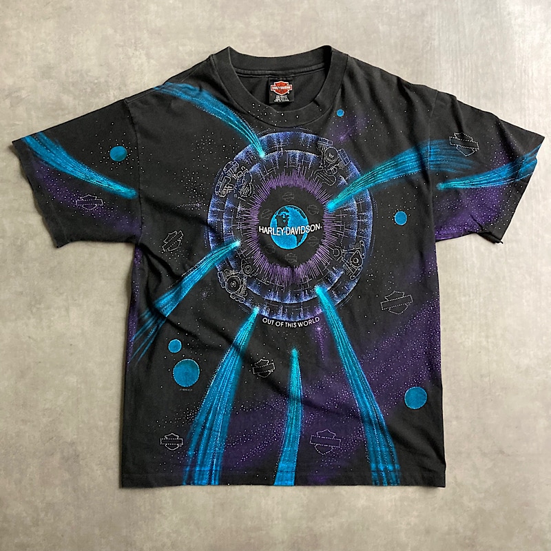Vintage 90s Harley Davidson 宇宙 Tシャツ　XL USED MACHINE COLLECTION 90's HARLEY-DAVIDSON USED T-SHIRT