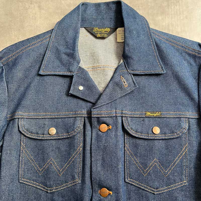 80'S Wrangler 74136NV 14oz Denim Jacket Dead Stock Made in
