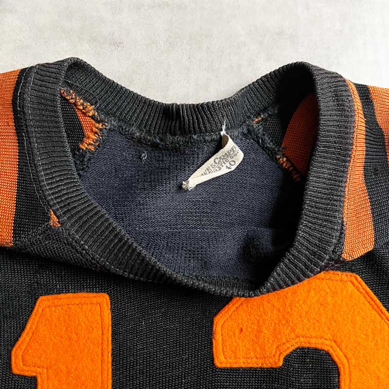 40'S LOWE&CAMPBELL 13 Lettered Foot ball Shirt BLACK,ORANGE/40 40