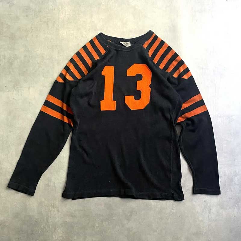 40'S LOWE&CAMPBELL 13 Lettered Foot ball Shirt BLACK,ORANGE