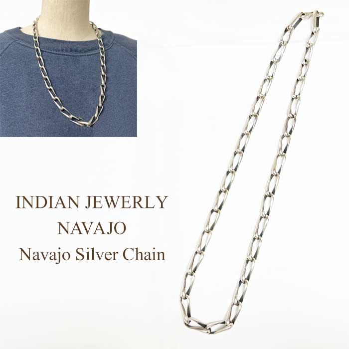 NavajoコンチョネックレスSterlingSilverチェーン付 composite｜NAVAJO CHAIN GD ナバホチェーンネックレス(シルバー