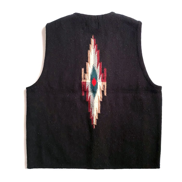 TRUJILLO'S MEN'S CHIMAYO HANDWOVEN VEST BLACK/L トルフィリオス