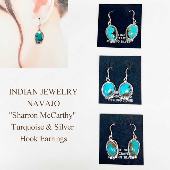 Navajo ナバホ Kirk Smith マラカイト ピアス シルバー925 NICK