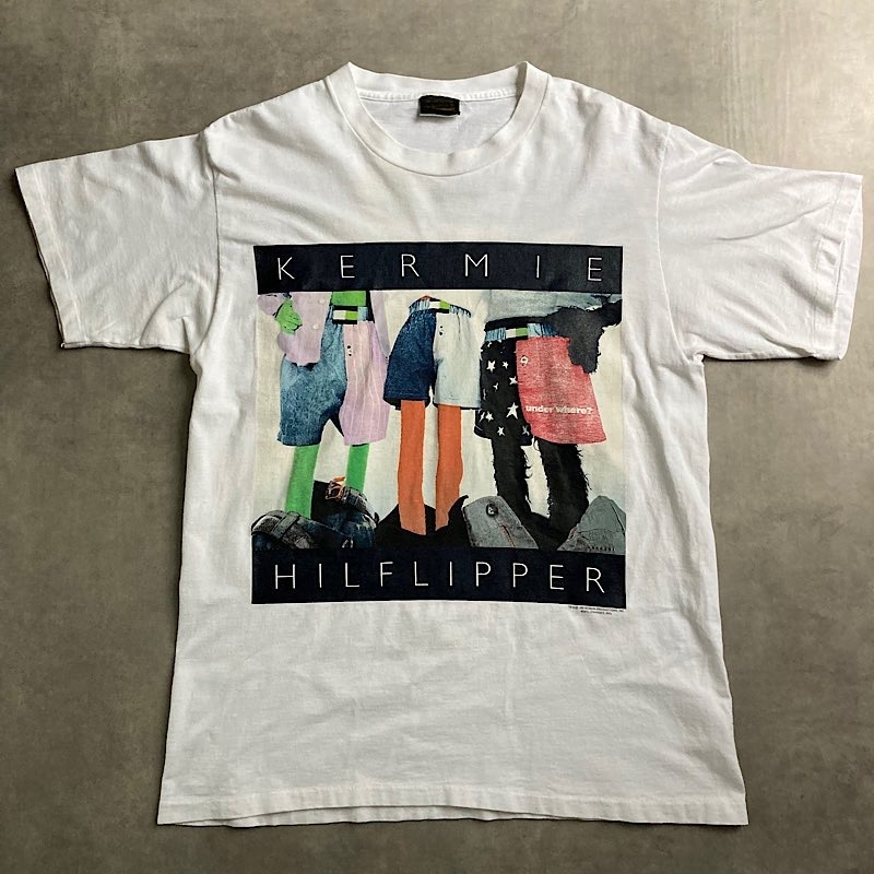 90s USA製 KERMIE HILFLIPPER Tシャツ パロディ 90's KERMIT KERMIE HILFLIPPER T-Shirts Made in USA WHITE/L