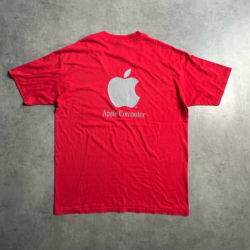 80'S Apple Computer T-Shirts RED/XL Made in USA 80年代 アップル