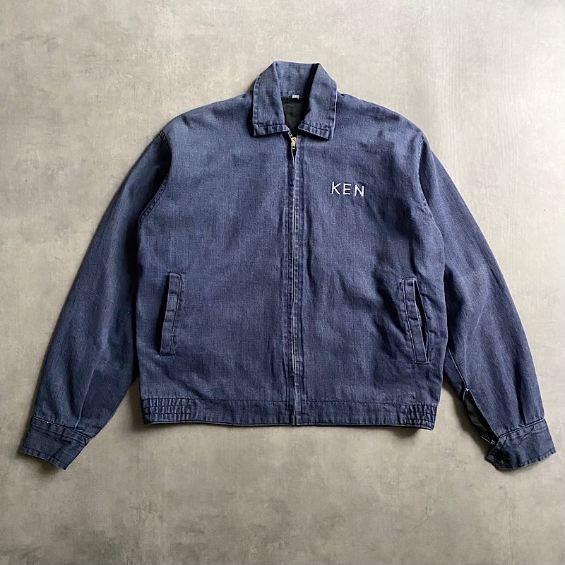 【60s】 スーベニア　ジャケット 60s OKINAWA刺繍 サテン スーベニアジャケット 黒 - Sixpacjoe