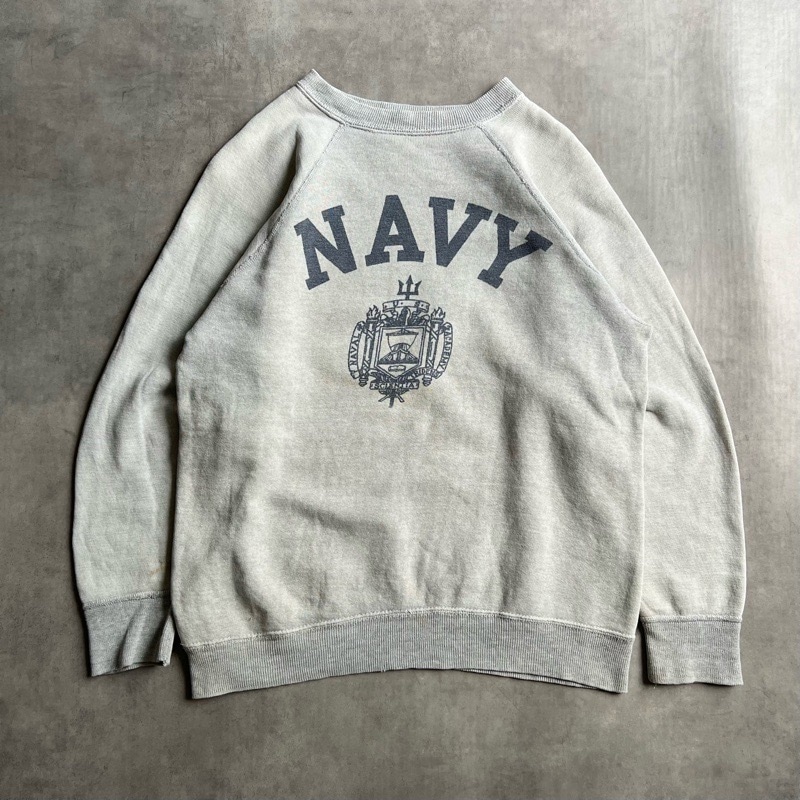 60'S U.S NAVY Water Print Raglan Sweat Shirts 60年代 アメリカ海軍