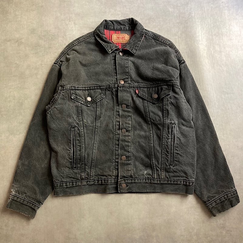 80's Levi's 70417-9416 Black Nel Liner Trucker Jacket BLACK/M 80