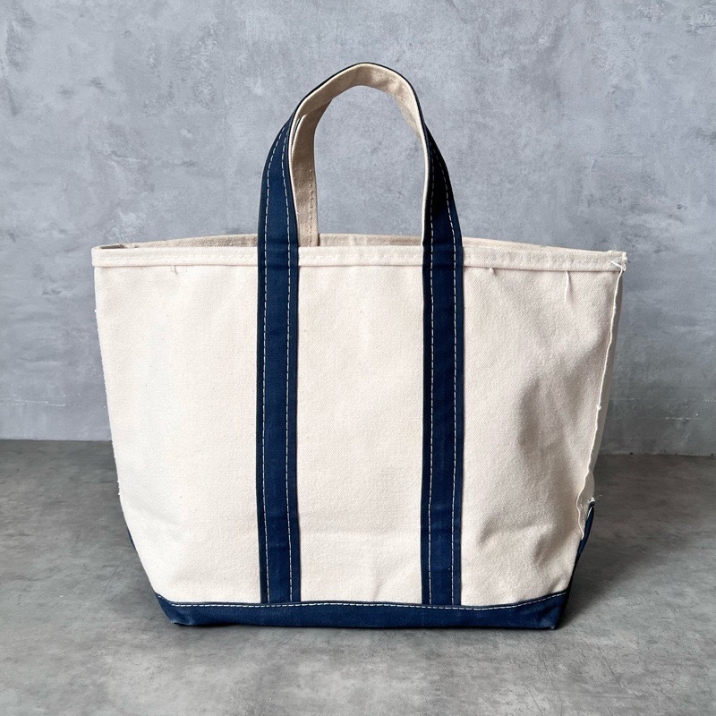 バッグ LL BEAN BOAT&TOTE 1980's Vintage 1980s LL Bean boat and tote Canvas Leather Handles