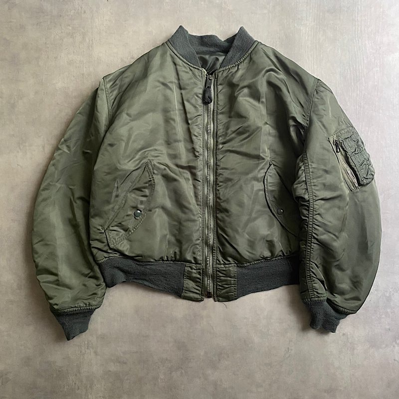 80'S USAF MA-1 MIL-J-8279F Flight Jacket LARGE フライト グランド