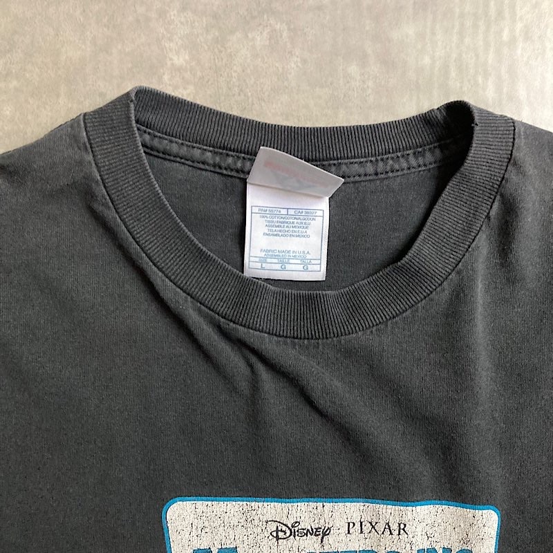 00's DISNEY PIXAR Monsters INC. T-shirts Made in USA BLK/L