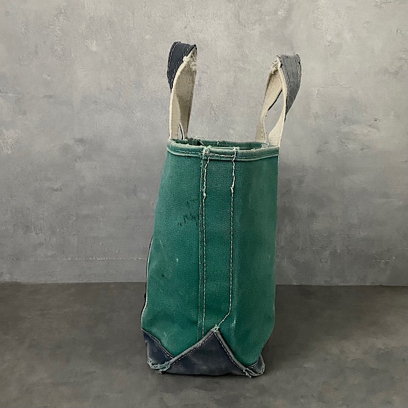 80's L.L.BEAN Deluxe Tote Bag MEDIUM GREEN/NAVY Made in USA 80年代