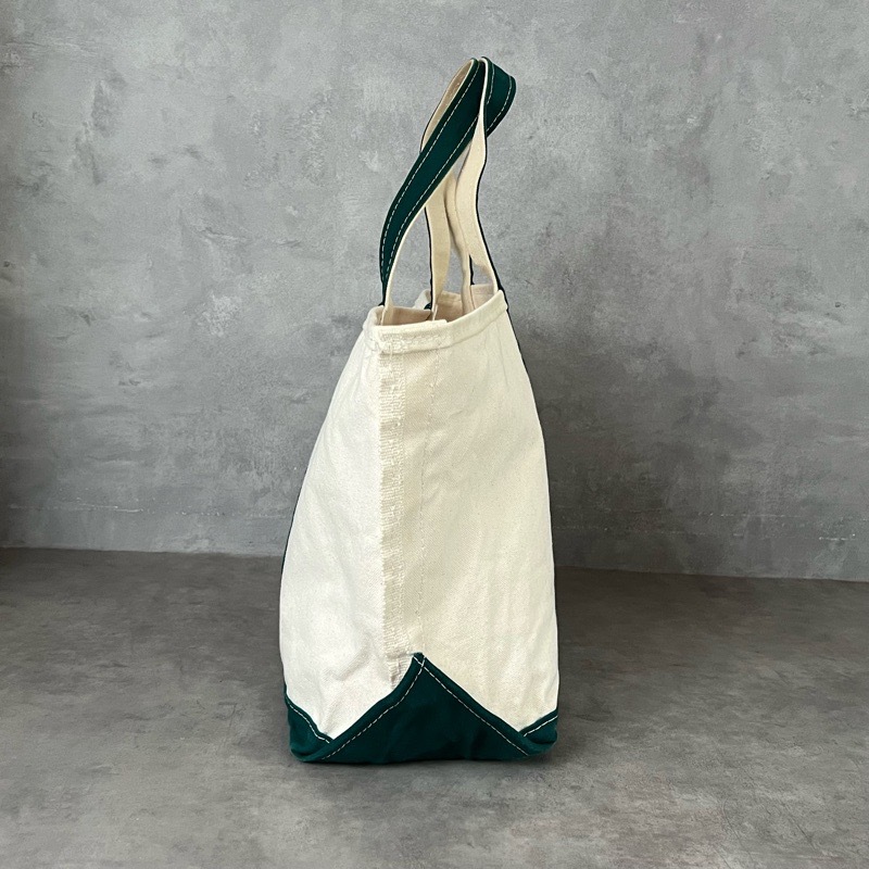 90'S L.L.Bean Boat And Tote Bag WHITE/GREEN 90年代 L.L.Bean トート