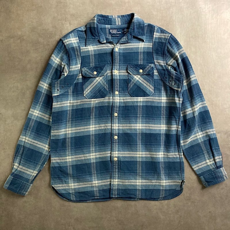 Polo by Ralph Lauren Ventilation Heavy Nel Work Shirts BLUE/L ポロ