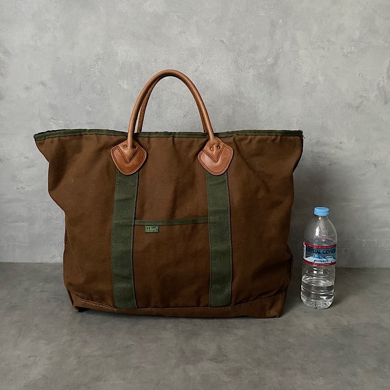 【美品】エルエルビーン　90s トートバッグ　ビンテージ　大容量　レザーハンドル 90's L.L BEAN Leather Handle Canvas Tote BAG BROWN/LARGE 90年代