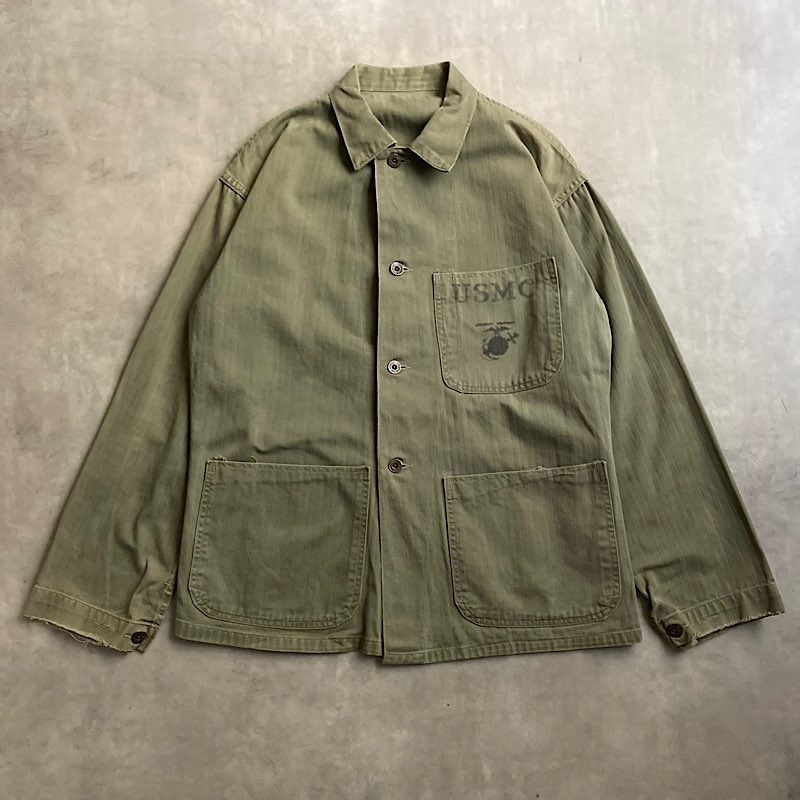 40年代 USMC P-41 HBT 40's U.S.M.C P-41 HBT Jacket 身幅58cm 40年代 アメリカア海兵隊 P-41