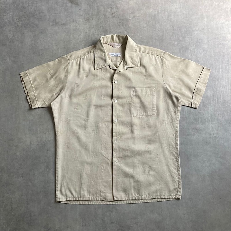 60's CAPRI CALIFORNIA S/S Open Collar Box Shirts 60年代 カプリ