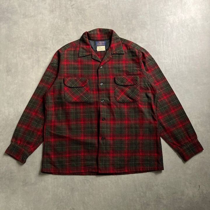 50s PENDLETON WOOL BOARD SHIRT ペンドルトン 50's PENDLETON Wool check Board shirt L RED 50年代 ペンドルトン