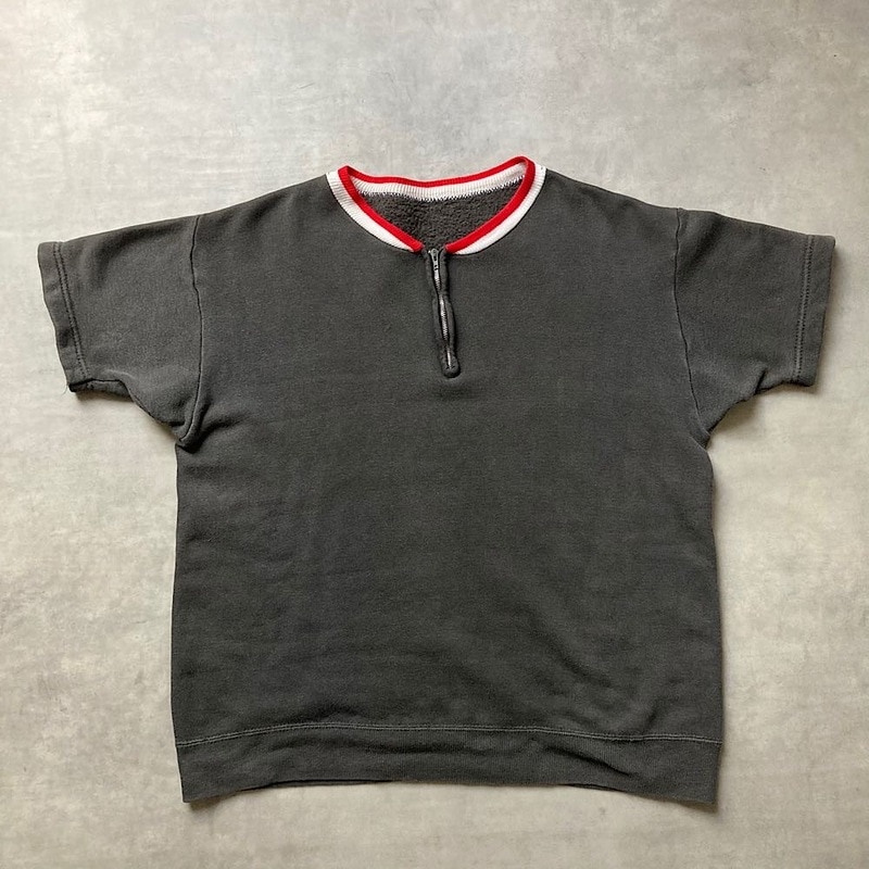 60's vintage s/s Half-zip sweat shirt 60年代 半袖ハーフジップ
