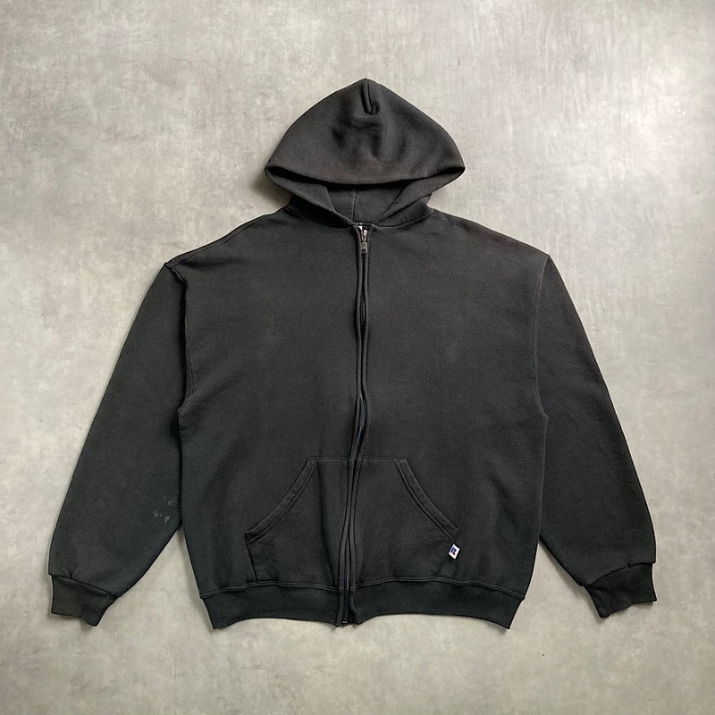 90's RUSSELL ATHLETIC Full Zip Parka Made in Mexico BLK 90年代