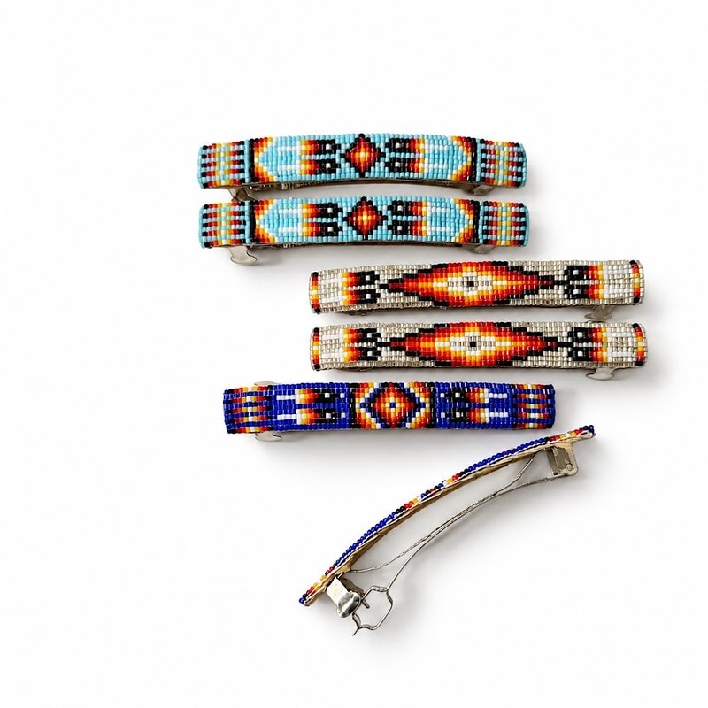 Native American Jewerly NAVAJO Beaded Hair Clip Setインディアン