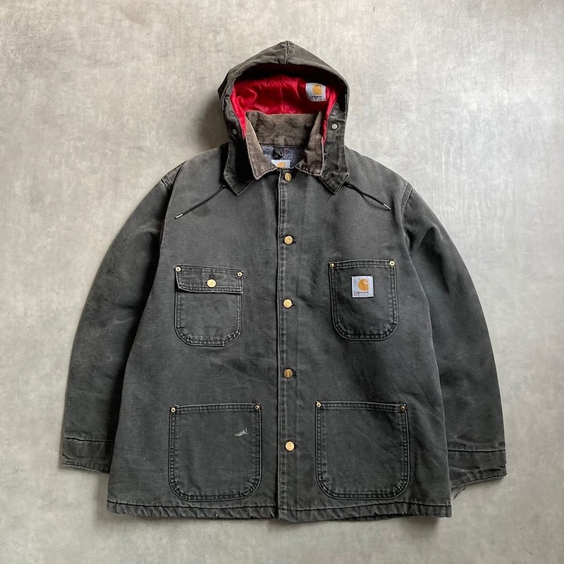 90's carhartt ミシガンチョアコート　ボロの美学　鬼フェード 90's Carhartt Michigan Chore Coat Made in USA BLK/40-42 90年代